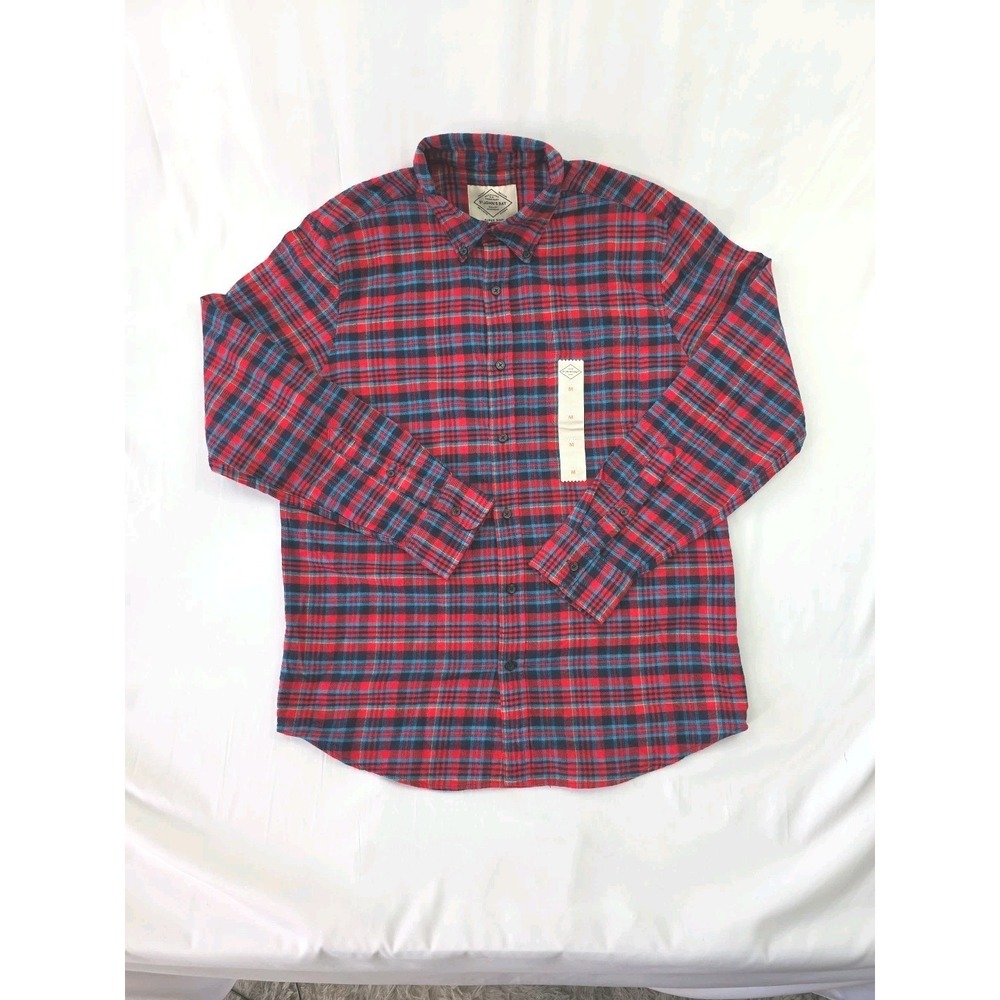 St. John's Bay Super Soft Red Flannel Shirt Mens Medium Button Down NWT